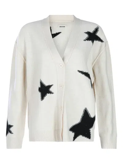 Zadig & Voltaire Star Button Cardigan In White