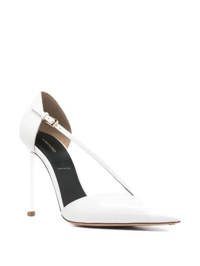 Tom Ford Stiletto Asymmetric Strap Pump In White