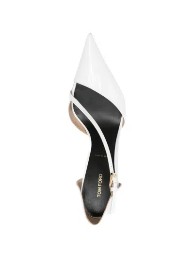 Tom Ford Stiletto Asymmetric Strap Pump In White