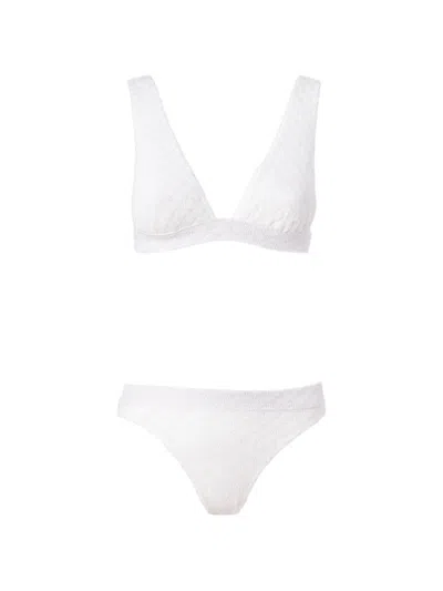 Missoni Textured Bikini Set In White