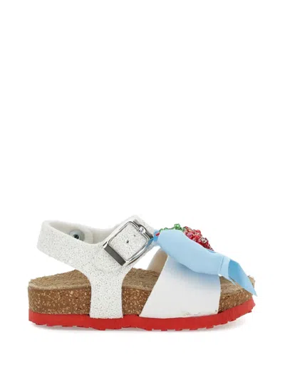 Monnalisa Beaded Bow Sandal In Multi