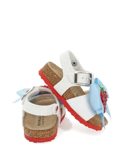 Monnalisa Beaded Bow Sandal In Multi