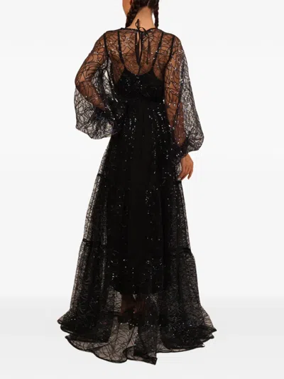 Baruni Jumana Long-sleeve Maxi Dress In Black