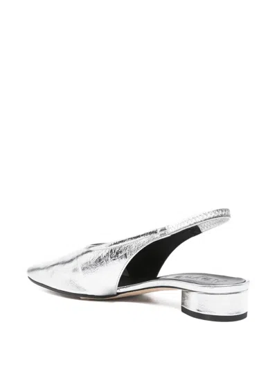 Aeyde Womens Silver Dua Slingback Leather Flats Eur 40.5 / 7.5 Uk In Multi