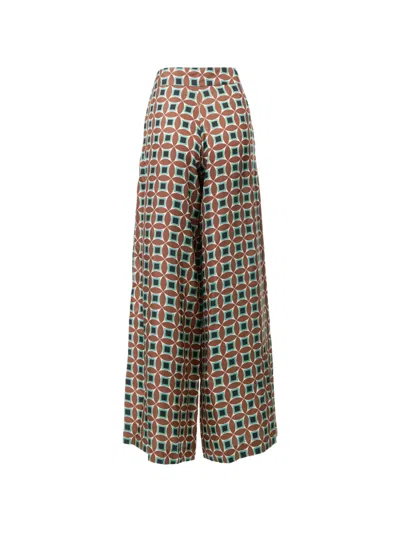 Biyan Geometric-pattern Trousers In Brown