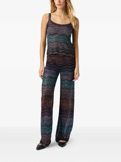 Missoni Chevron-pattern Sequin-detail Top In Black