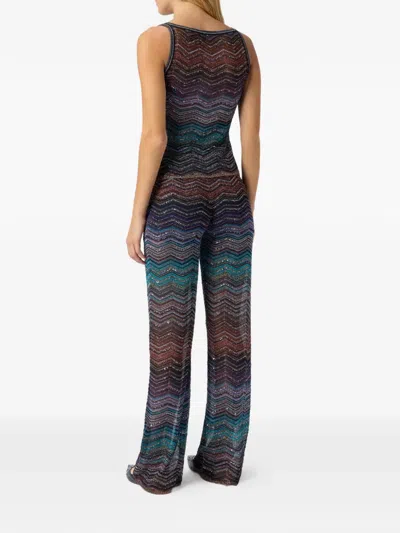 Missoni Chevron-pattern Sequin-detail Top In Black
