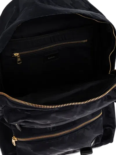 Paul Smith Zip Camouflage Backpack In Black