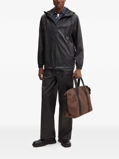 Rains Drawstring Cargo Pants In Black