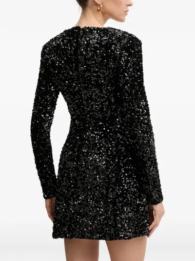 Bardot Eida Hourglass Sequin-embellishment V-neck Mini Dress In Black