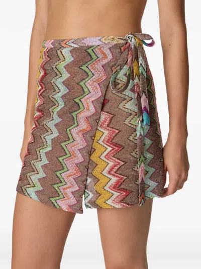 Missoni Lurex Skirt With Iconic Multicolor Motif
