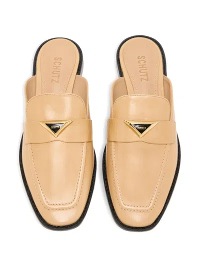 Schutz Triangle-plaque Loafers In Multi