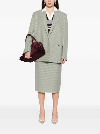 N°21 Check-pattern Skirt In Green