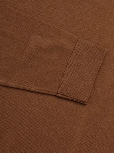 Selected Merino Wool Pullover In Brown