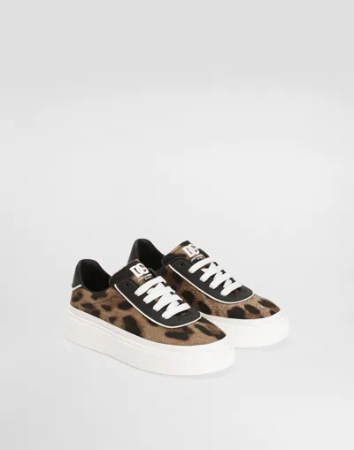 Dolce & Gabbana Leopard-print Logo Sneakers In Animal Print