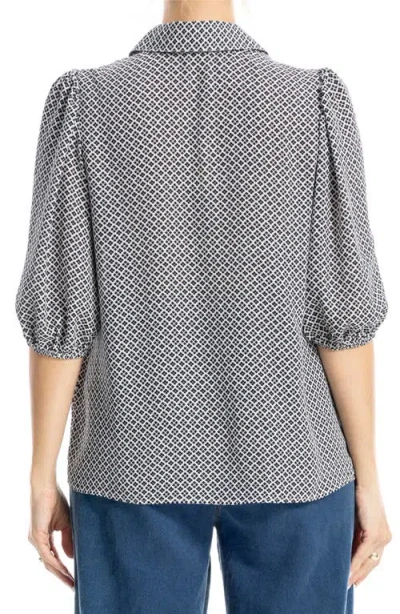 Max Studio Elbow Sleeve Top In Multi