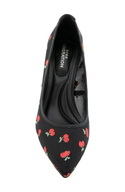 Bcbgeneration Embroidered Pointed Toe Pump In Black