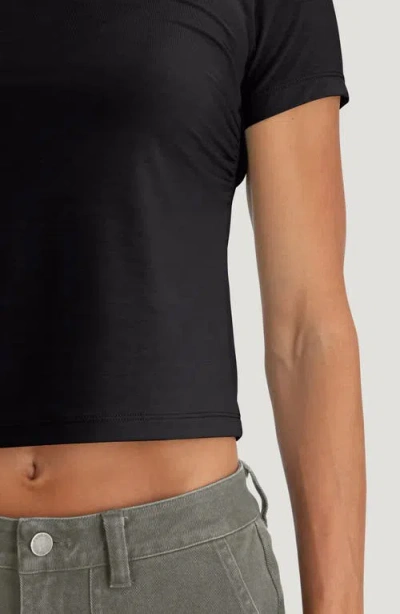 Free Fly Elevate Lightweight Crop T-shirt In Black