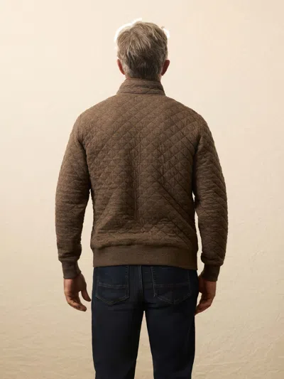 Faherty Epic Quilted Fleece Pullover In Brown
