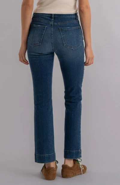 Kut From The Kloth Ana Fab Ab Braided Belt Loop High Waist Flare Jeans In Blue