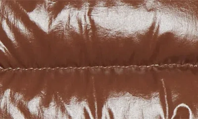 Moncler Papillon Short Down Jacket With Glossy Finish In Brown