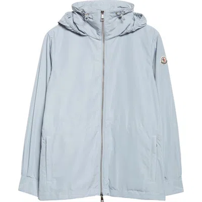 Moncler Enette Hooded Short Parka Jacket In Blue