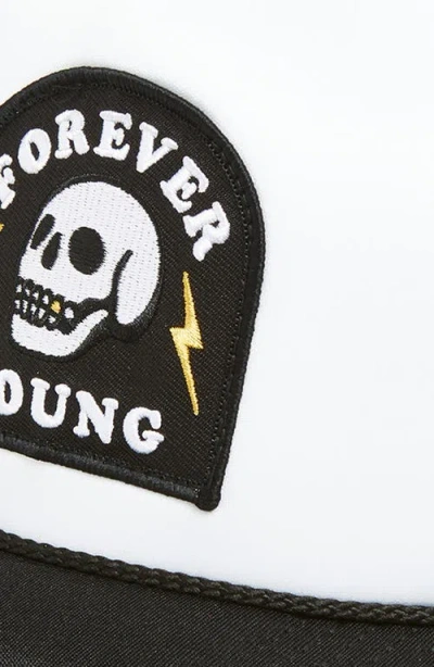 Local Beach Forever Young Patch Trucker Hat In White