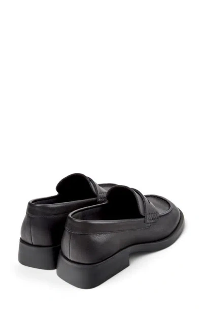 Camper Donna Leather Loafers In Black