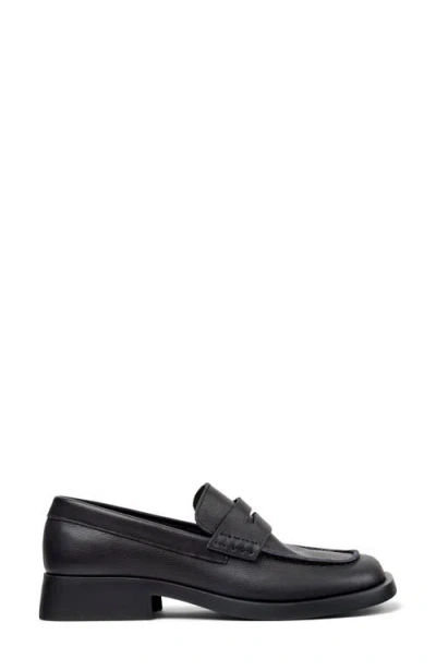 Camper Donna Leather Loafers In Black
