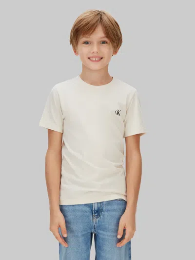 Calvin Klein Boys 2 Pack Monogram Top Set In White