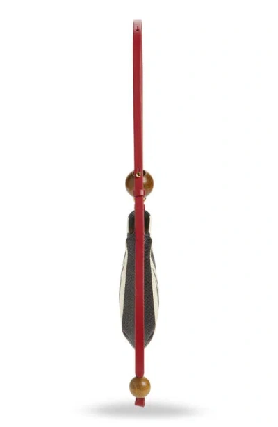 Jacquemus Le Bisou Perle Stripe Woven Raffia Shoulder Bag In Multi