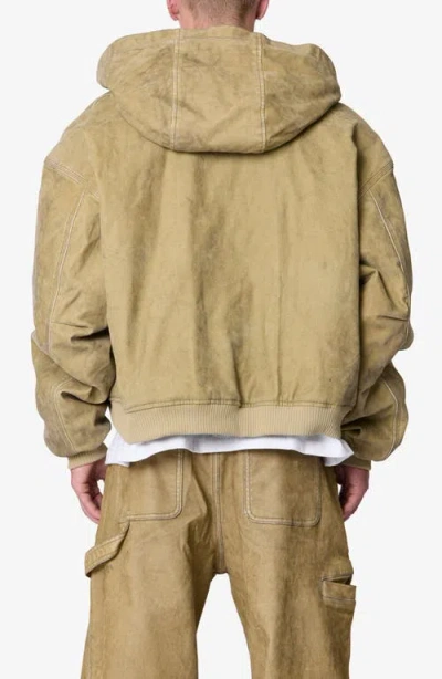 Mnml Stretch Cotton Work Jacket In Brown