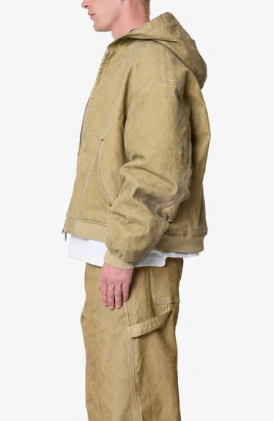 Mnml Stretch Cotton Work Jacket In Brown
