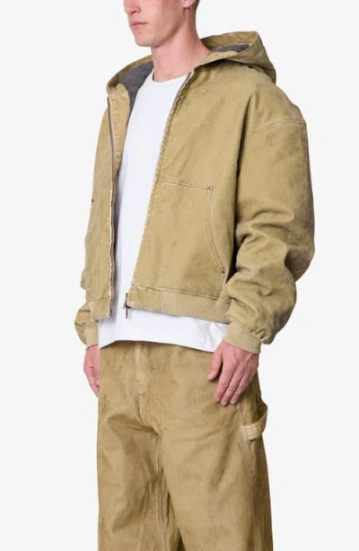 Mnml Stretch Cotton Work Jacket In Brown