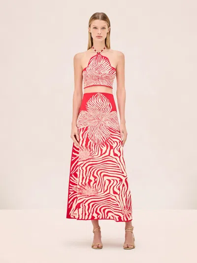 Alexis Gala Beaded Top In Red