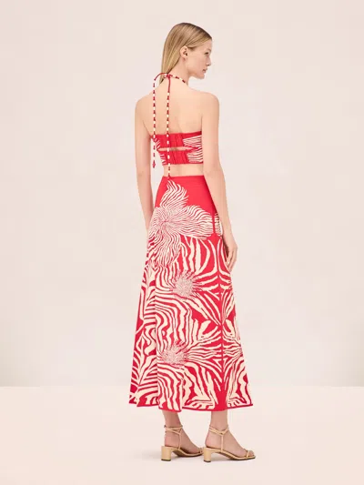 Alexis Gala Beaded Top In Red