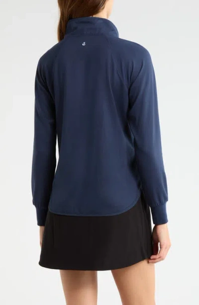 Swannies Ellis Mixed Media Pullover In Blue