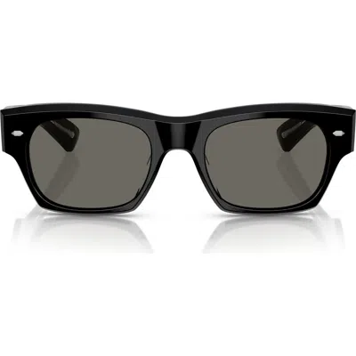 Oliver Peoples Kasdan 51mm Rectangular Sunglasses In Black