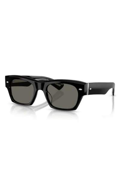 Oliver Peoples Kasdan 51mm Rectangular Sunglasses In Black