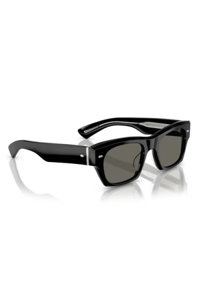 Oliver Peoples Kasdan 51mm Rectangular Sunglasses In Black