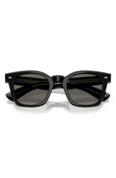 Oliver Peoples Merceaux 50mm Rectangular Sunglasses In Black