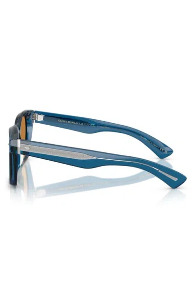 Oliver Peoples Merceaux 50mm Rectangular Sunglasses In Blue