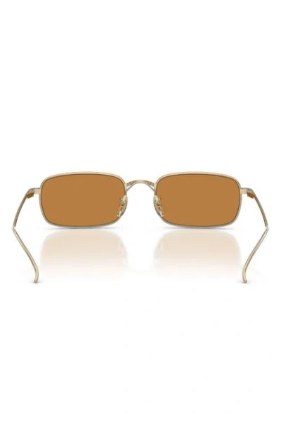 Oliver Peoples Womens Gold Ov1364st Rectangle-frame Metal Sunglasses In Brown