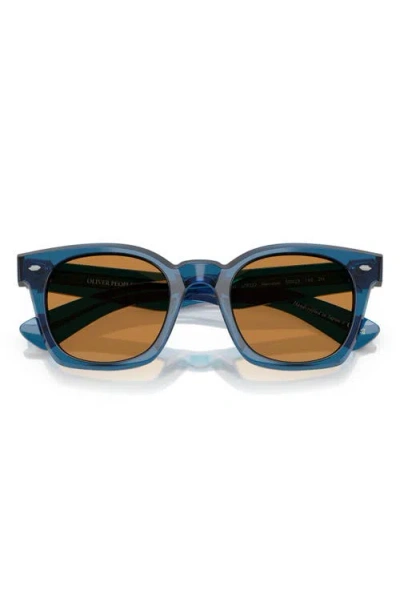 Oliver Peoples Merceaux 50mm Rectangular Sunglasses In Blue