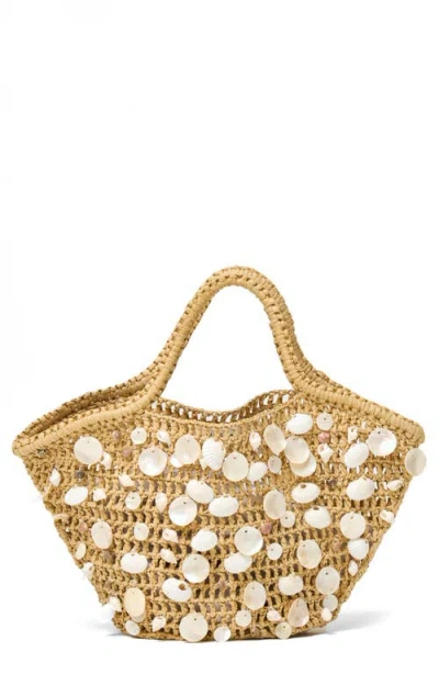 L*space Lspace Alba Crochet Raffia Tote In Brown