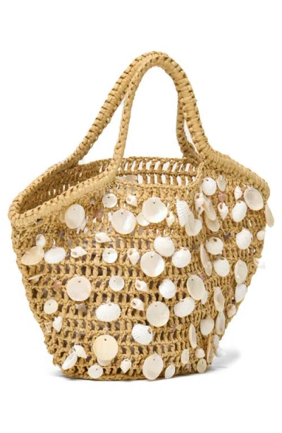 L*space Lspace Alba Crochet Raffia Tote In Brown