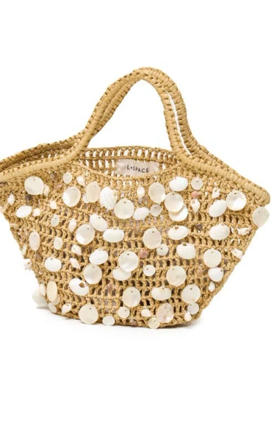L*space Lspace Alba Crochet Raffia Tote In Brown