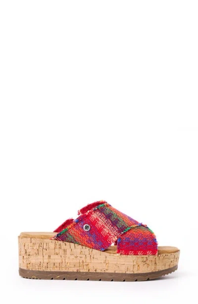 Minnetonka Posey Platform Wedge Slide Sandal In Multi