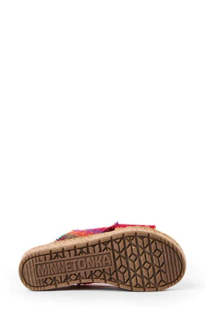Minnetonka Posey Platform Wedge Slide Sandal In Multi