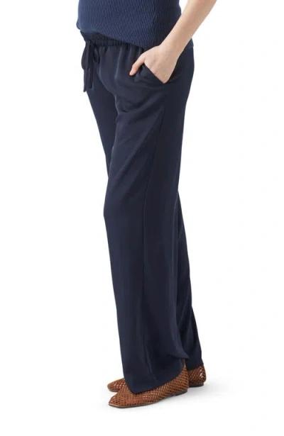 Ripe Maternity Tamara Satin Pull-on Pant In Blue